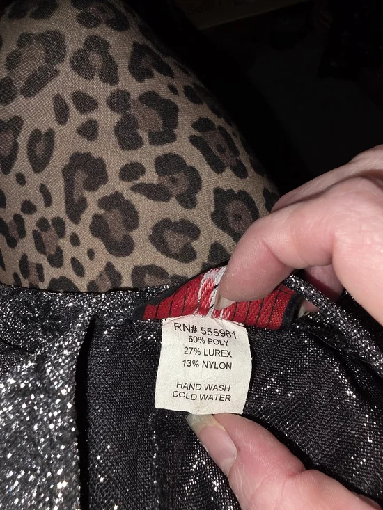 Vintage Y2K Rocket Candy Silver Sparkle Slip Prom Dress Black Floral Pattern - Picture 11 of 11